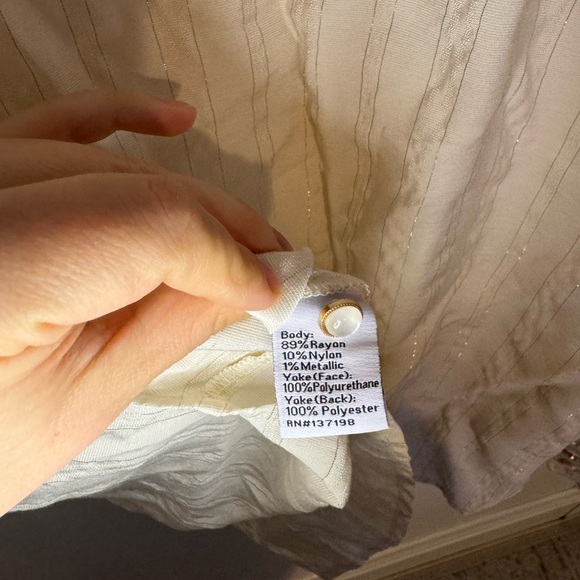 The Bright Side by Rocky Barnes Western Boyfriend Shirt in cloud color size M - Picture 7 of 7